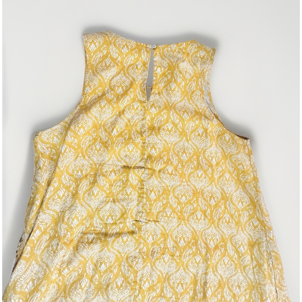 Sigrid Olsen Womens Tunic Dress Mustard Yellow Sleeveless XL Linen Pockets - Picture 7 of 8